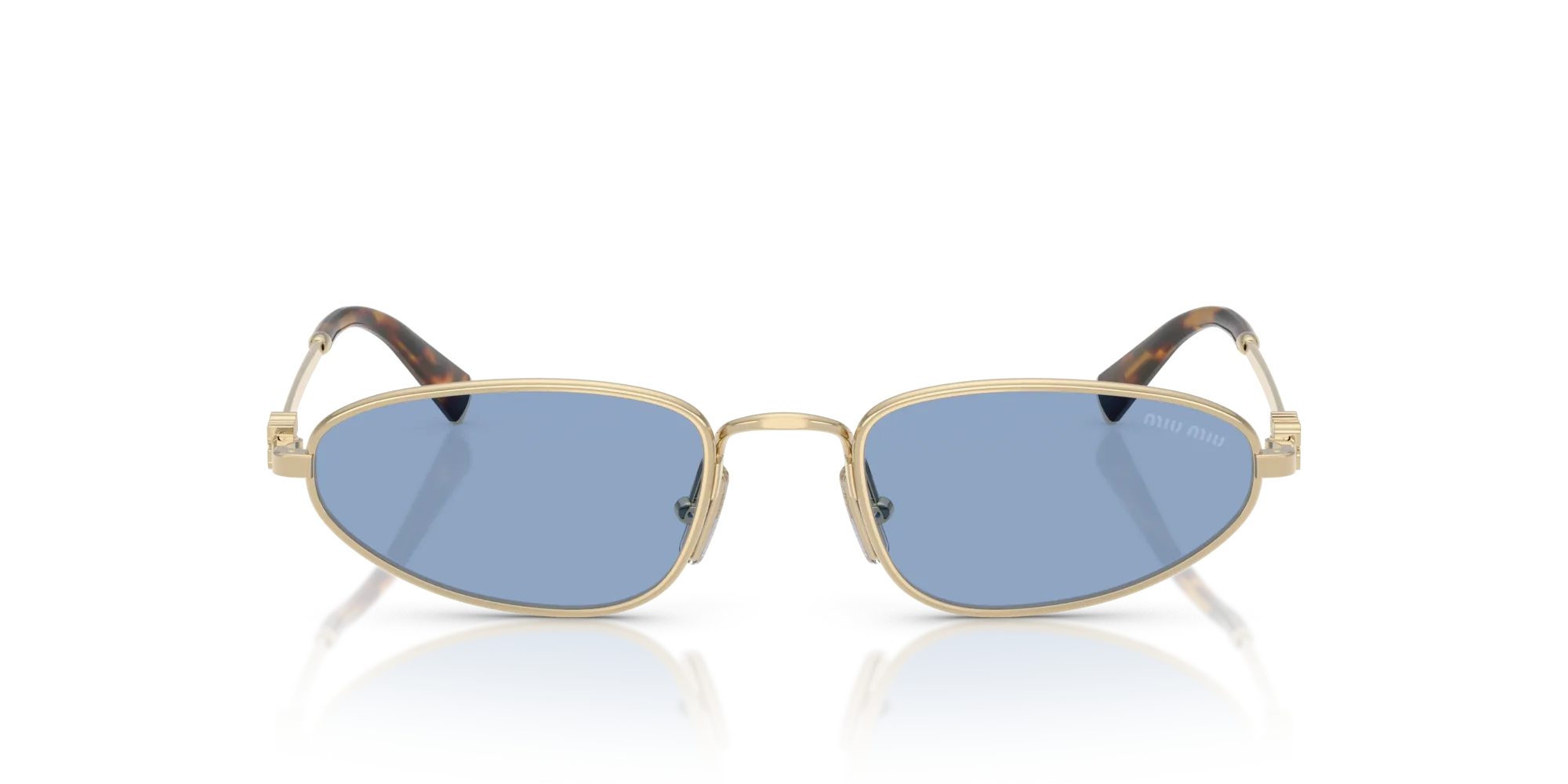 Miu Miu MU A52S ZVN60O Occhiali da sole Metallo Oro Blu Geometrica Normale - immagine 3