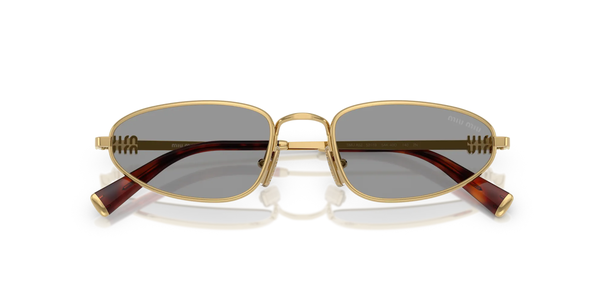 Miu Miu MU A52S 5AK40O Occhiali da sole Metallo Oro Grigio Geometrica Normale - immagine 2