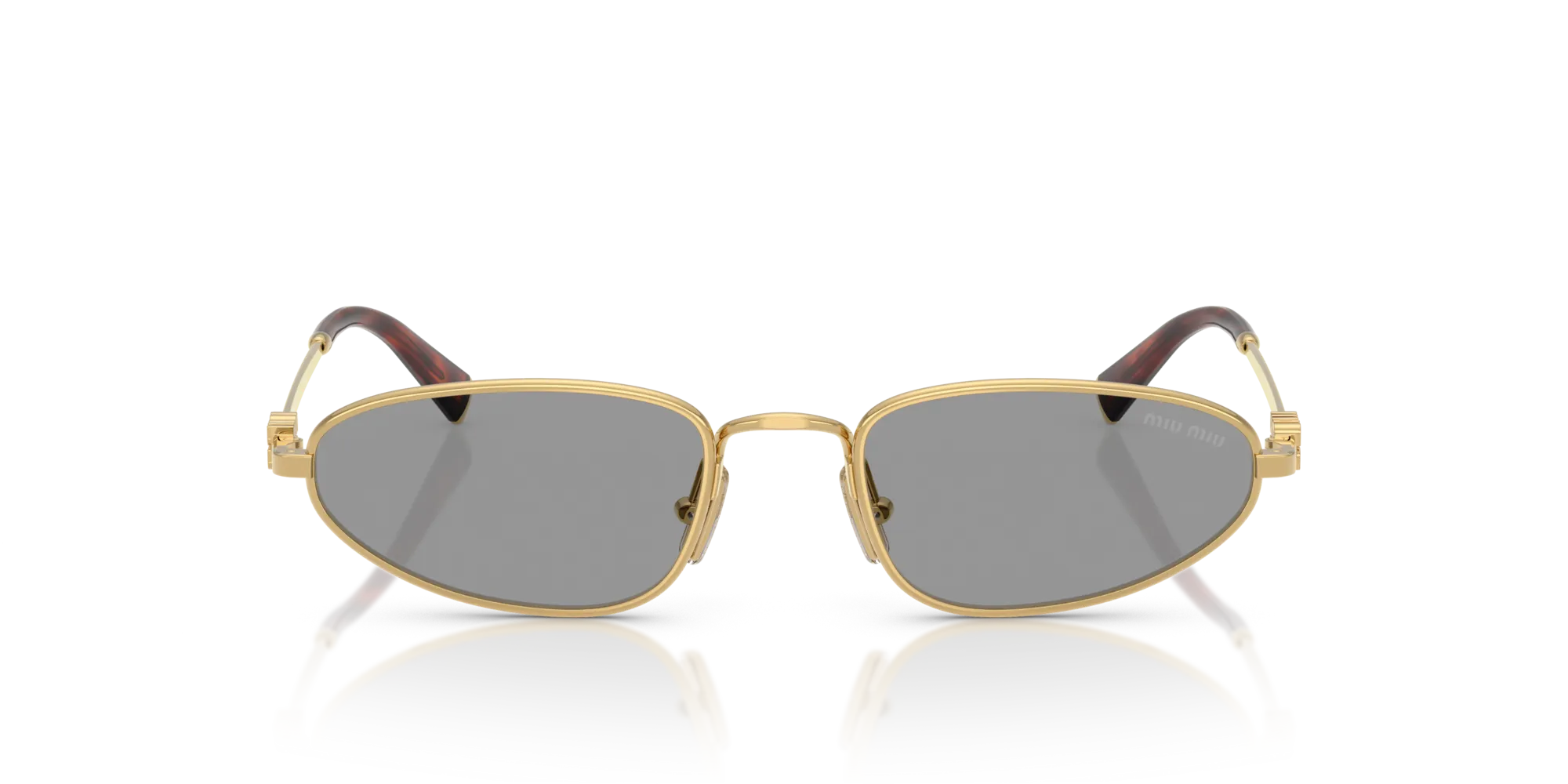 Miu Miu MU A52S 5AK40O Occhiali da sole Metallo Oro Grigio Geometrica Normale - immagine 3