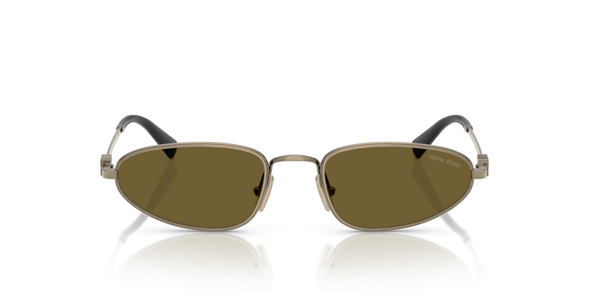 Miu Miu MU A52S 26C09Z Occhiali da sole Metallo Oro Marrone Geometrica Normale - immagine 3