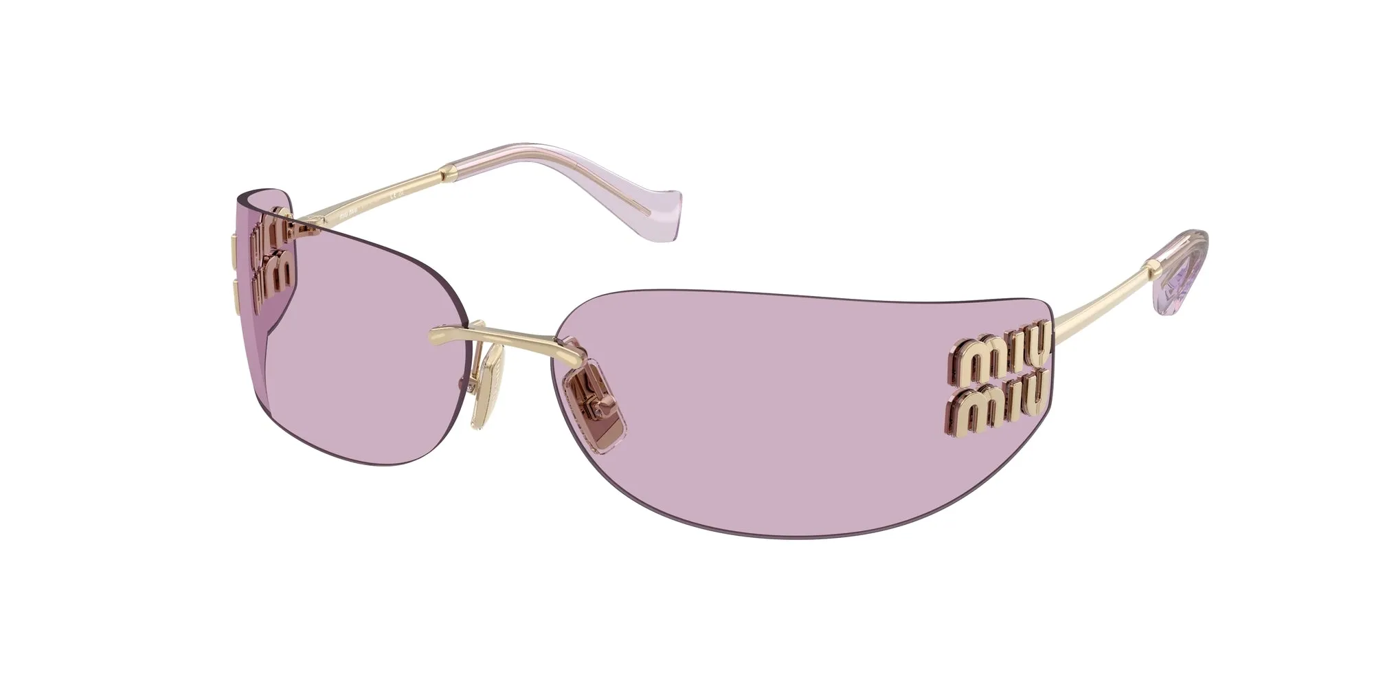 Miu Miu MU A51S ZVN90O Occhiali da sole Metallo Oro Rosa Squadrata Normale - immagine 1