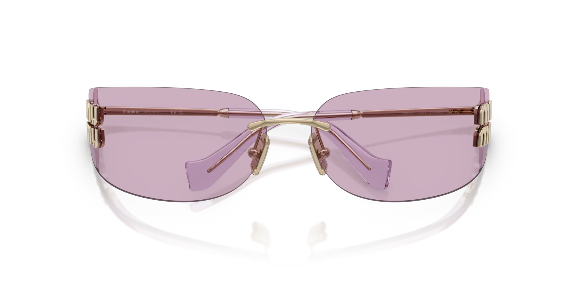 Miu Miu MU A51S ZVN90O Occhiali da sole Metallo Oro Rosa Squadrata Normale - immagine 2