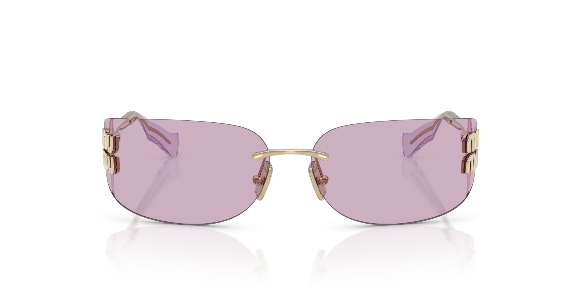 Miu Miu MU A51S ZVN90O Occhiali da sole Metallo Oro Rosa Squadrata Normale - immagine 3