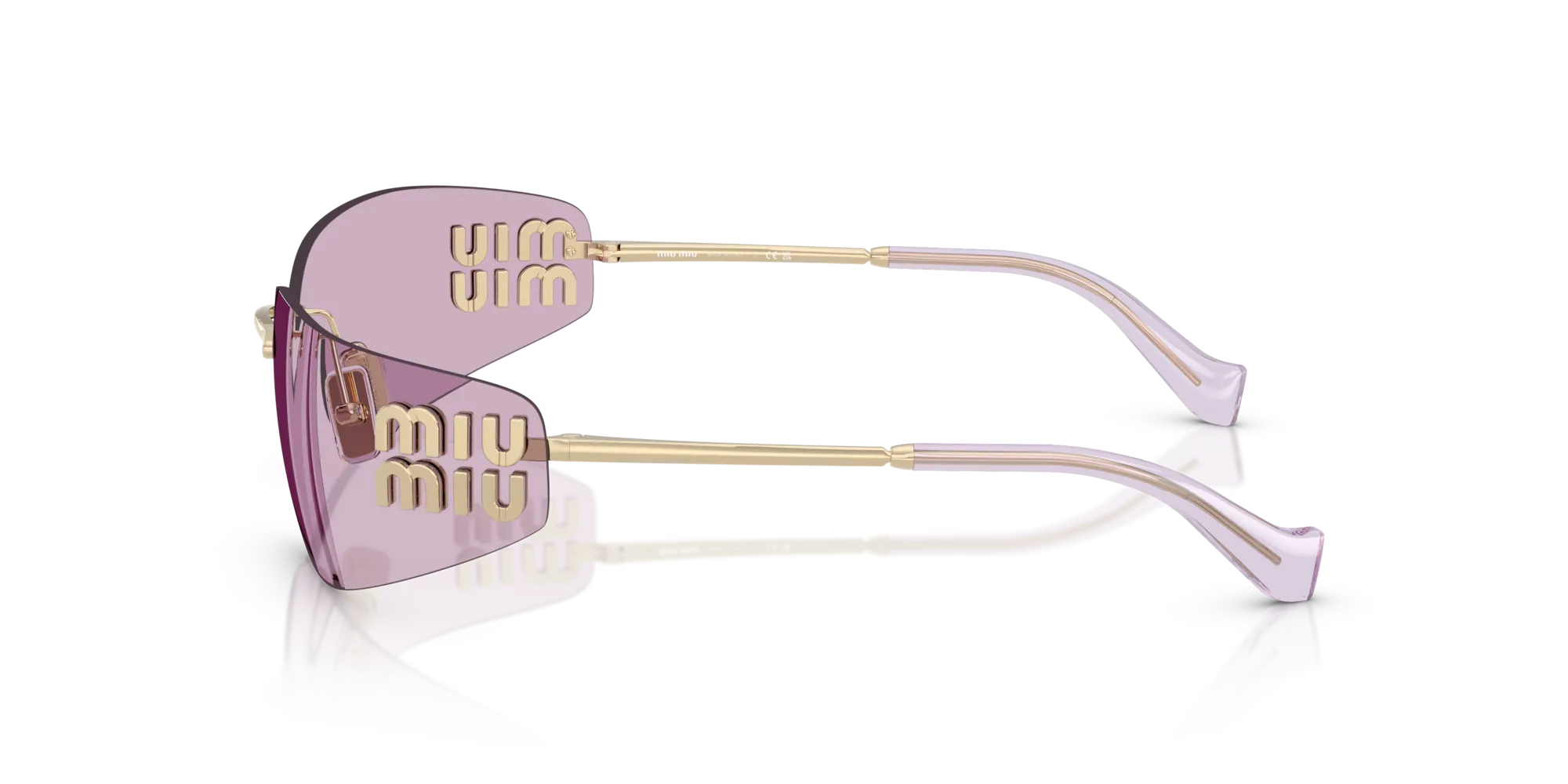 Miu Miu MU A51S ZVN90O Occhiali da sole Metallo Oro Rosa Squadrata Normale - immagine 4