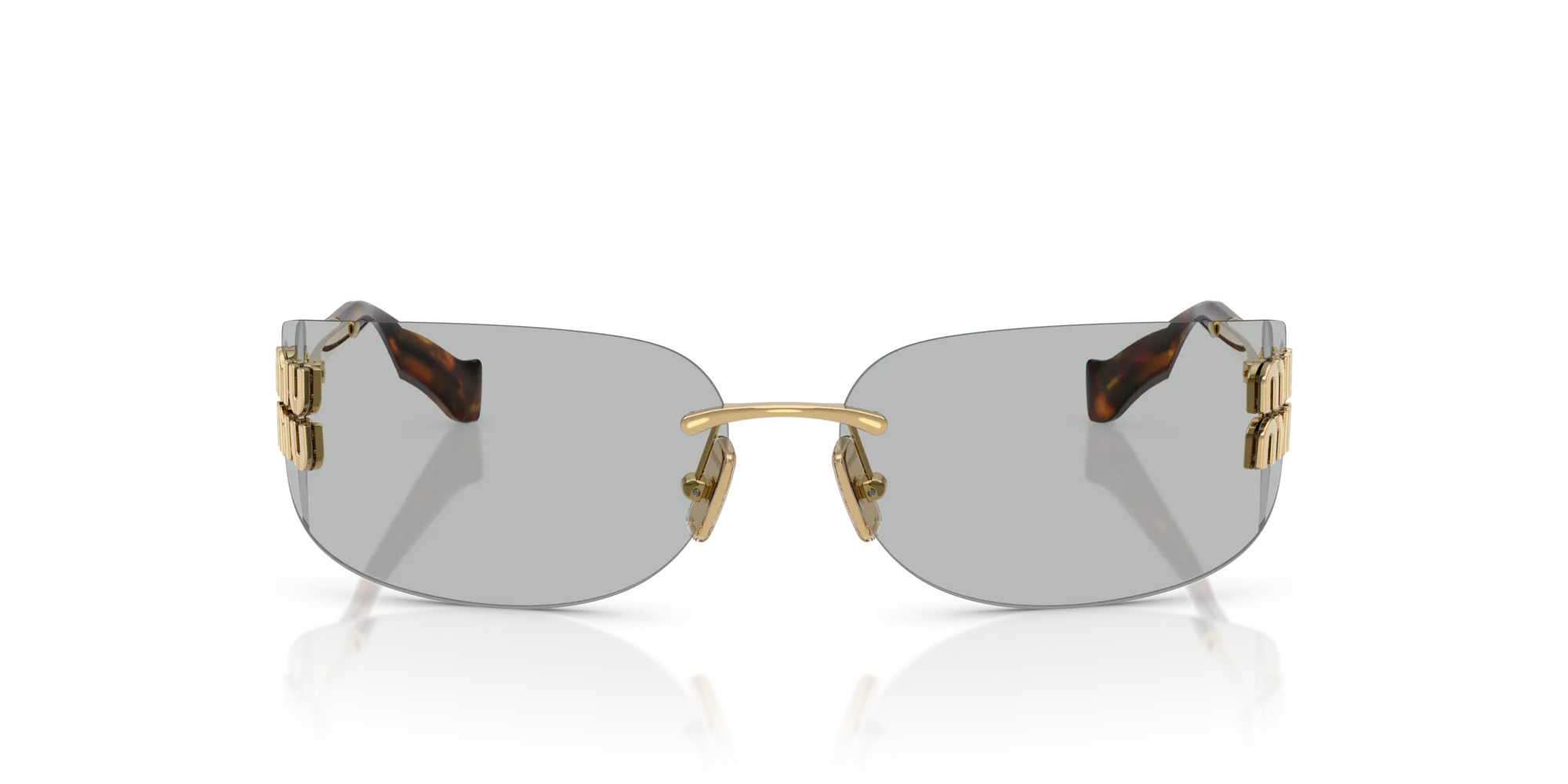 Miu Miu MU A51S 5AK50K Occhiali da sole Metallo Oro Grigio Squadrata Normale - immagine 3