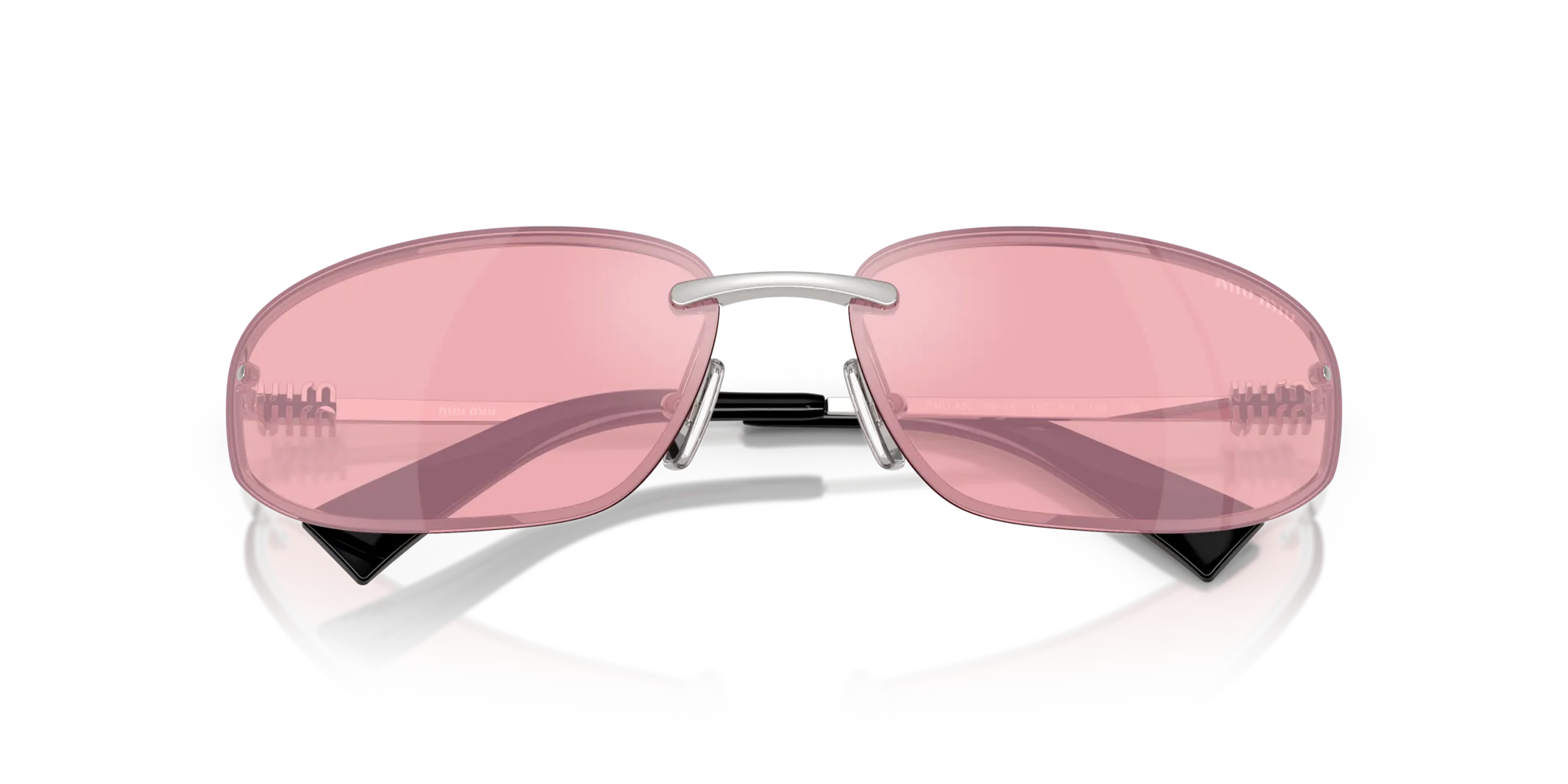 Miu Miu MU A50S 1BC70J Occhiali da sole Metallo Argento [""] Rotonda Normale - immagine 2