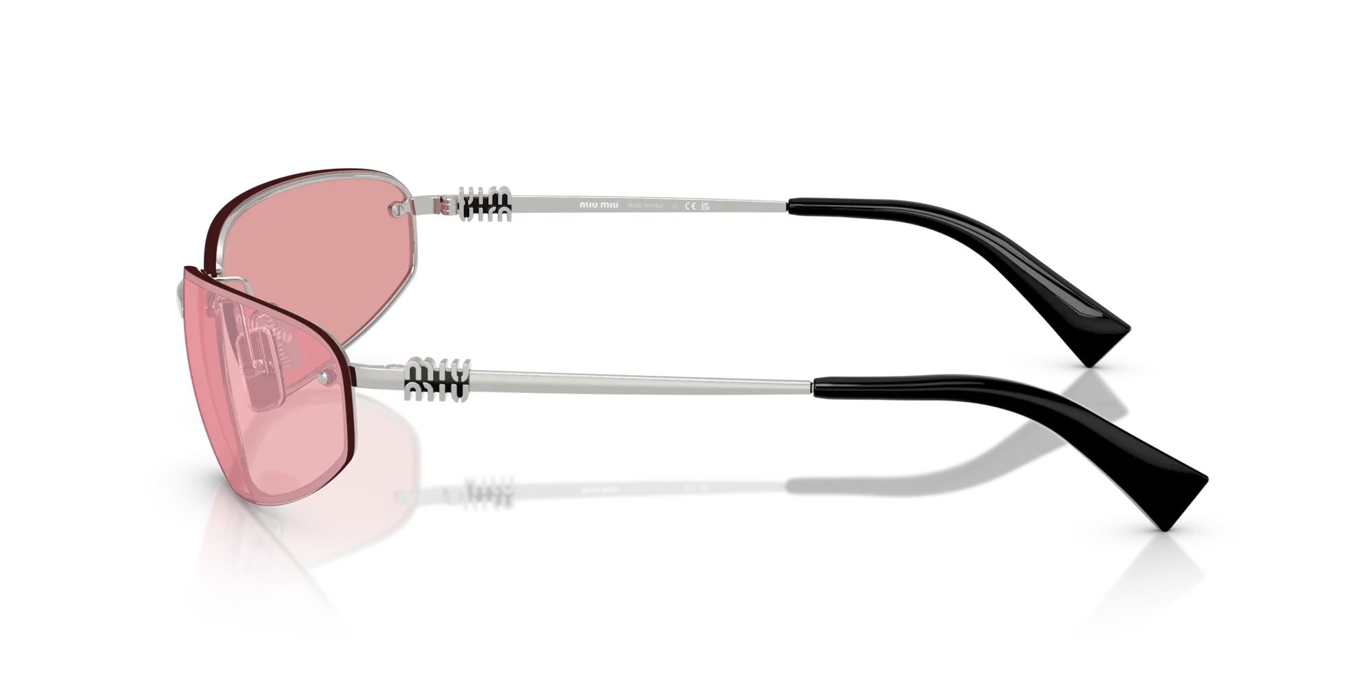 Miu Miu MU A50S 1BC70J Occhiali da sole Metallo Argento [""] Rotonda Normale - immagine 4
