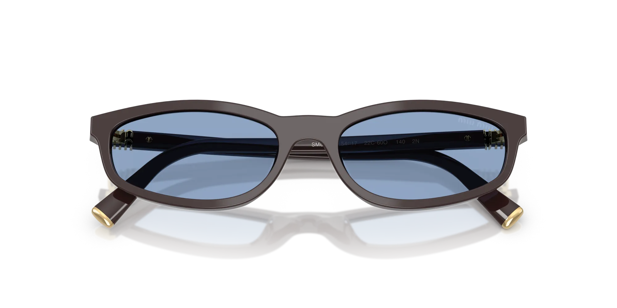 Miu Miu MU A06S 22C60O Occhiali da sole Acetato Marrone Blu Geometrica Normale - immagine 2