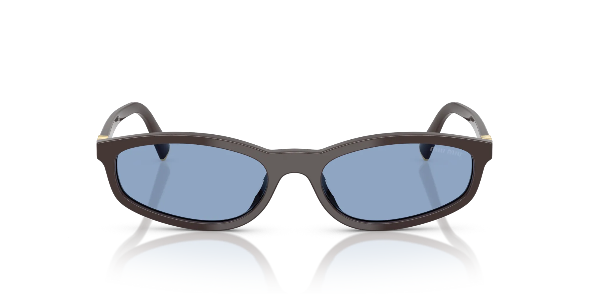 Miu Miu MU A06S 22C60O Occhiali da sole Acetato Marrone Blu Geometrica Normale - immagine 3