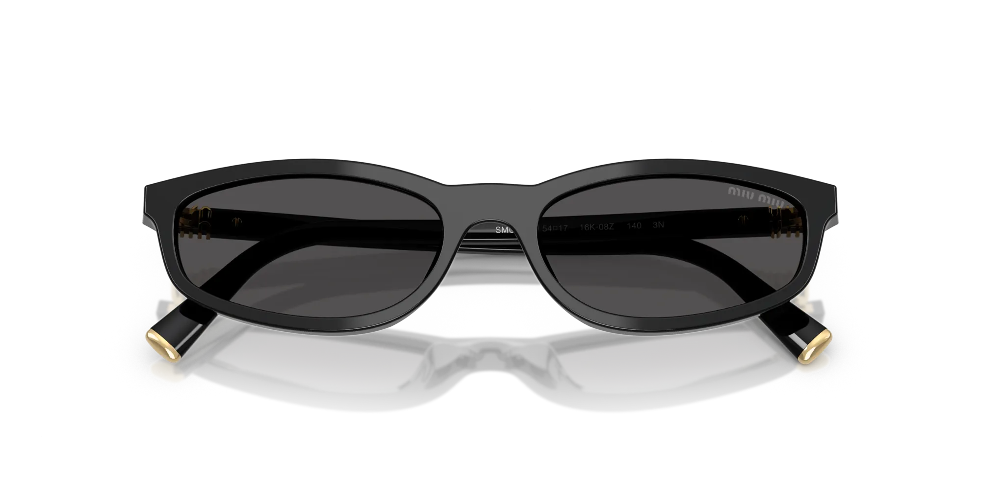 Miu Miu MU A06S 16K08Z Occhiali da sole Acetato Nero Grigio Geometrica Normale - immagine 2
