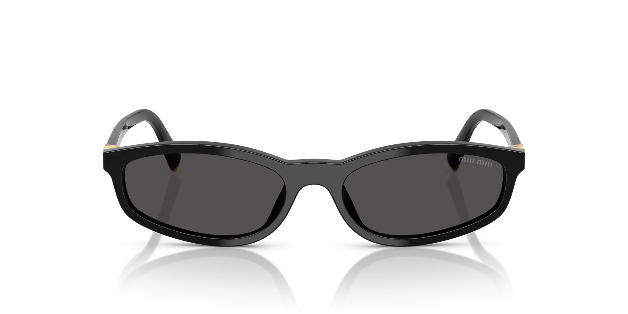 Miu Miu MU A06S 16K08Z Occhiali da sole Acetato Nero Grigio Geometrica Normale - immagine 3