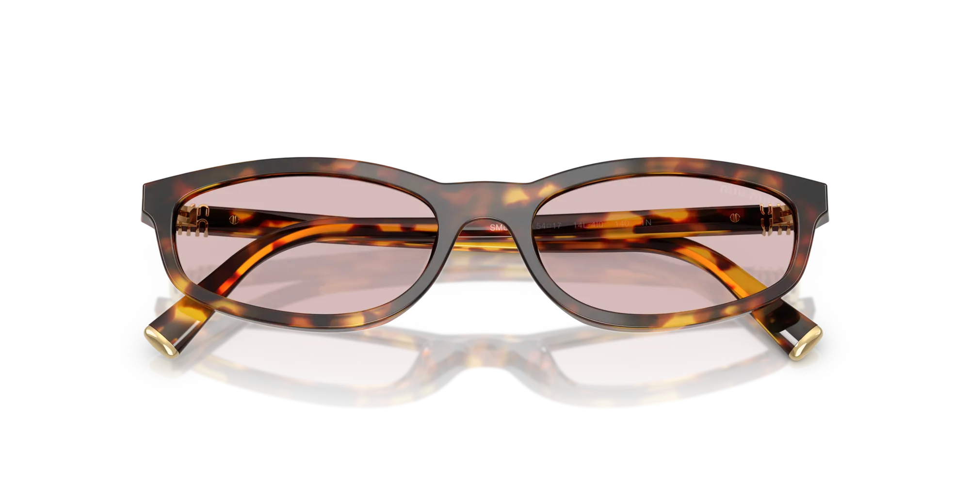 Miu Miu MU A06S 14L4I0 Occhiali da sole Acetato Tartaruga Rosa Geometrica Normale - immagine 2