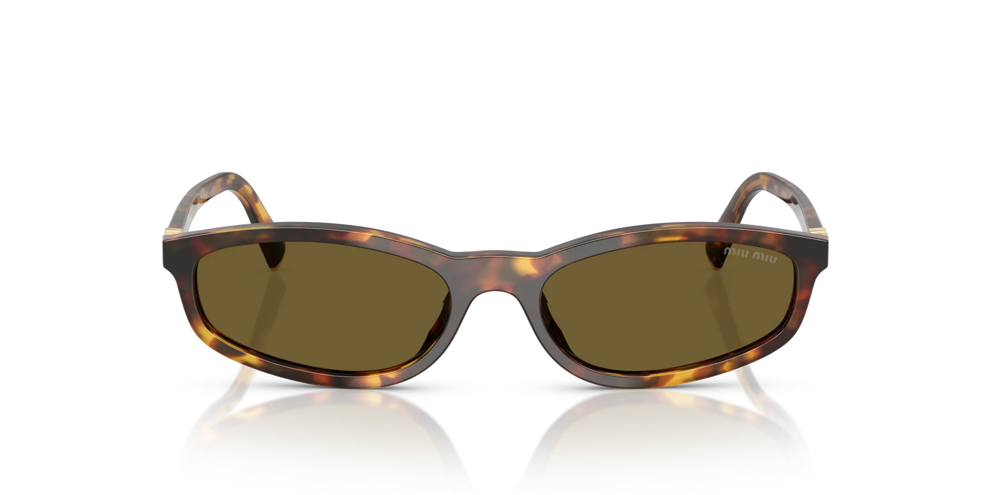 Miu Miu MU A06S 14L09Z Occhiali da sole Acetato Tartaruga Marrone Geometrica Normale - immagine 3