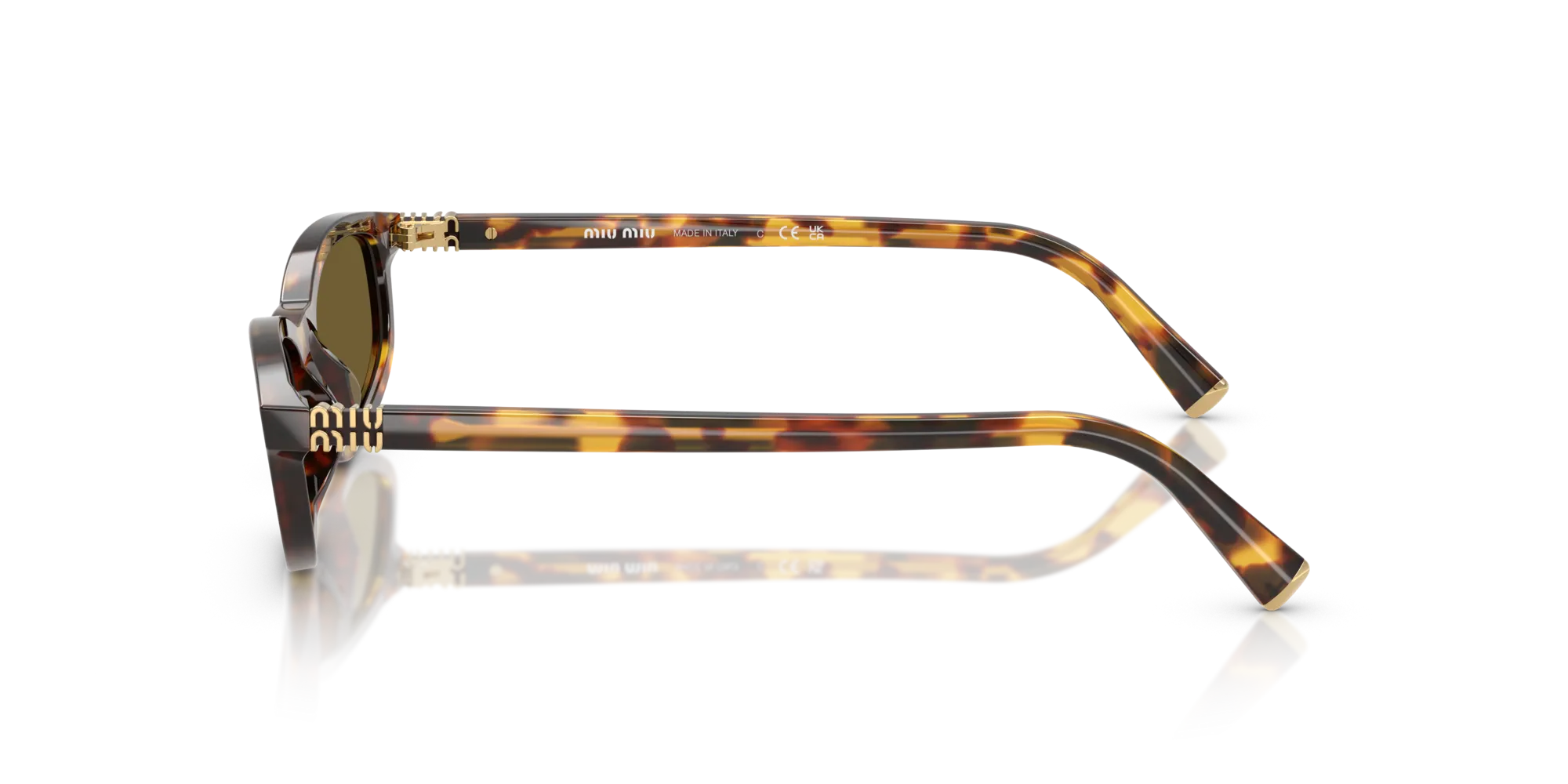 Miu Miu MU A06S 14L09Z Occhiali da sole Acetato Tartaruga Marrone Geometrica Normale - immagine 4