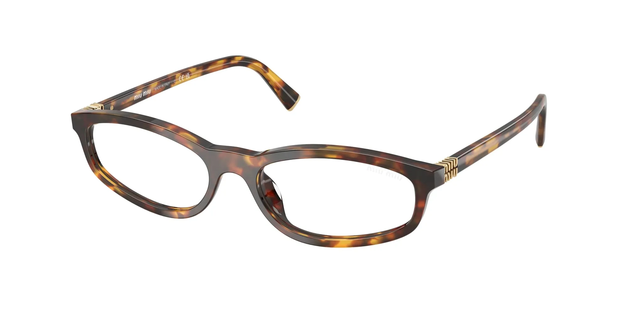 Miu Miu MU A06S 14L08N Occhiali da sole Acetato Tartaruga Trasparente Geometrica Normale - immagine 1