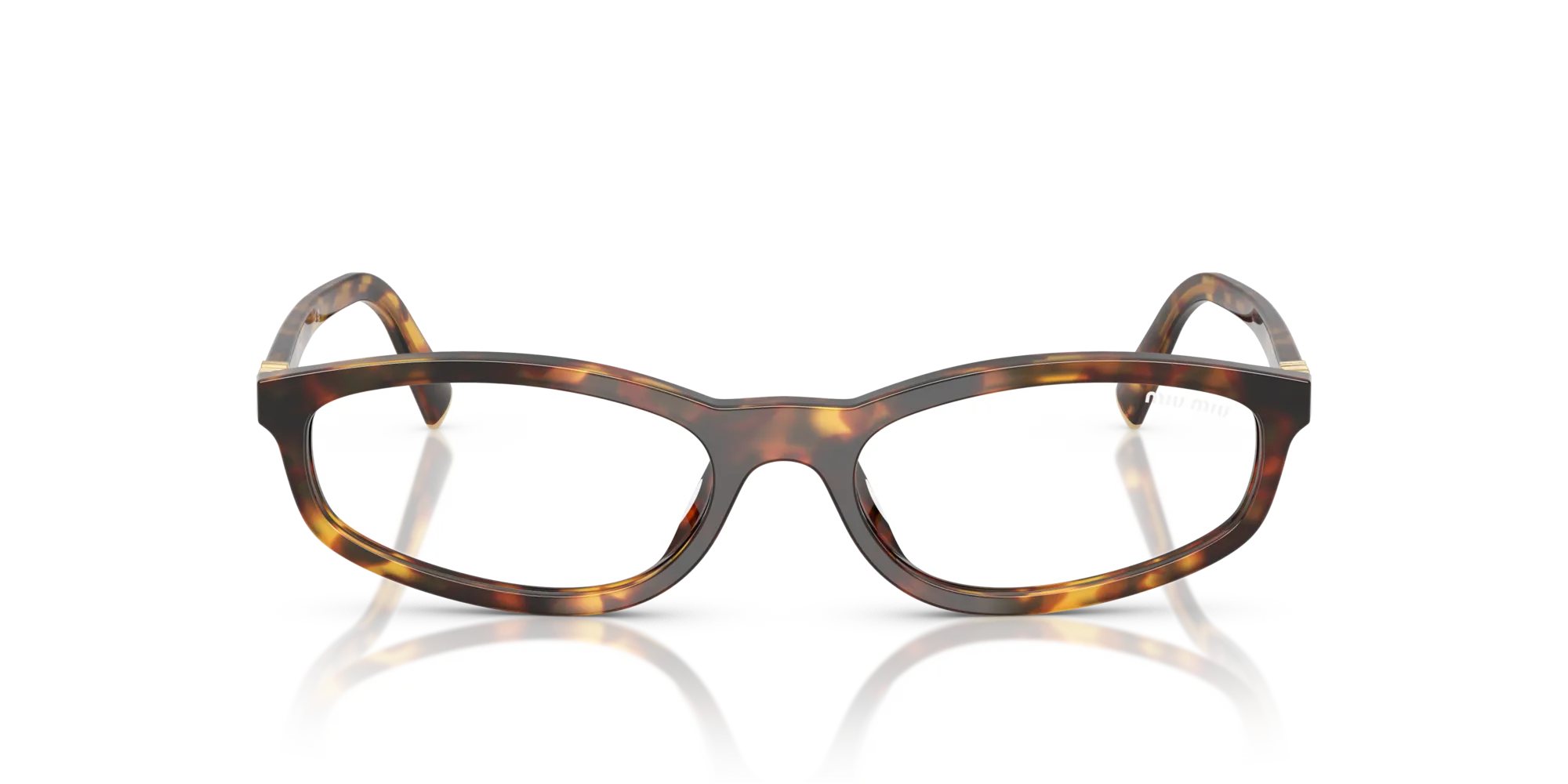 Miu Miu MU A06S 14L08N Occhiali da sole Acetato Tartaruga Trasparente Geometrica Normale - immagine 3