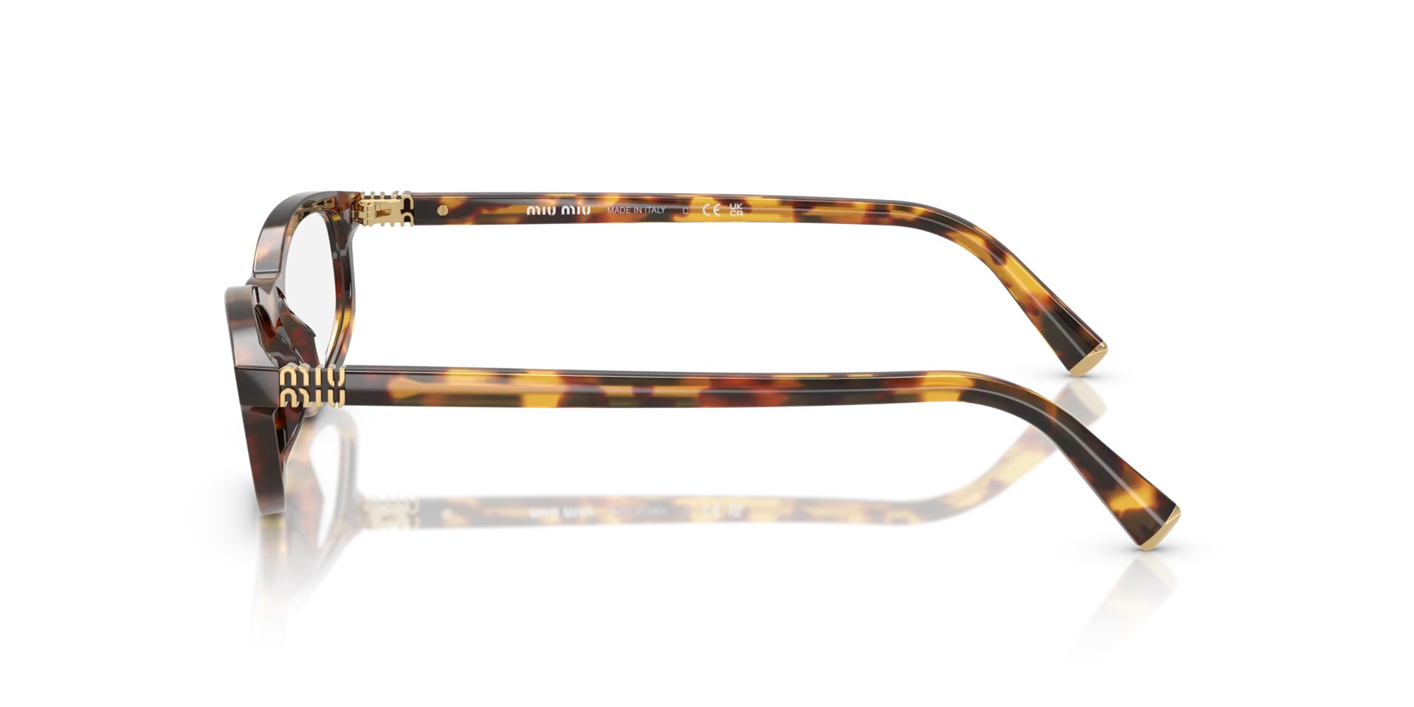 Miu Miu MU A06S 14L08N Occhiali da sole Acetato Tartaruga Trasparente Geometrica Normale - immagine 4