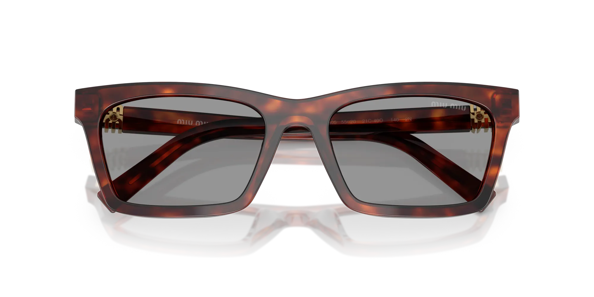 Miu Miu MU A05S 21C40O Occhiali da sole Acetato Havana Grigio Squadrata Normale - immagine 2