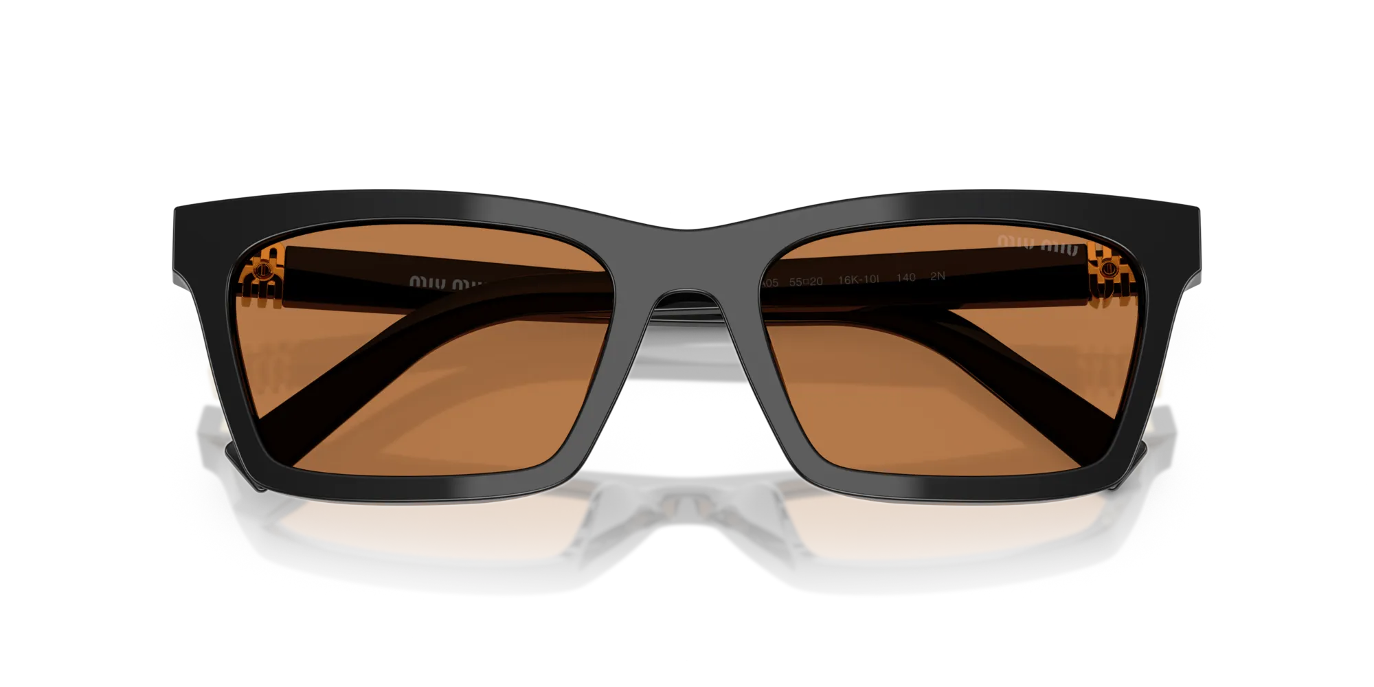 Miu Miu MU A05S 16K10I Occhiali da sole Acetato Nero Marrone Squadrata Normale - immagine 2