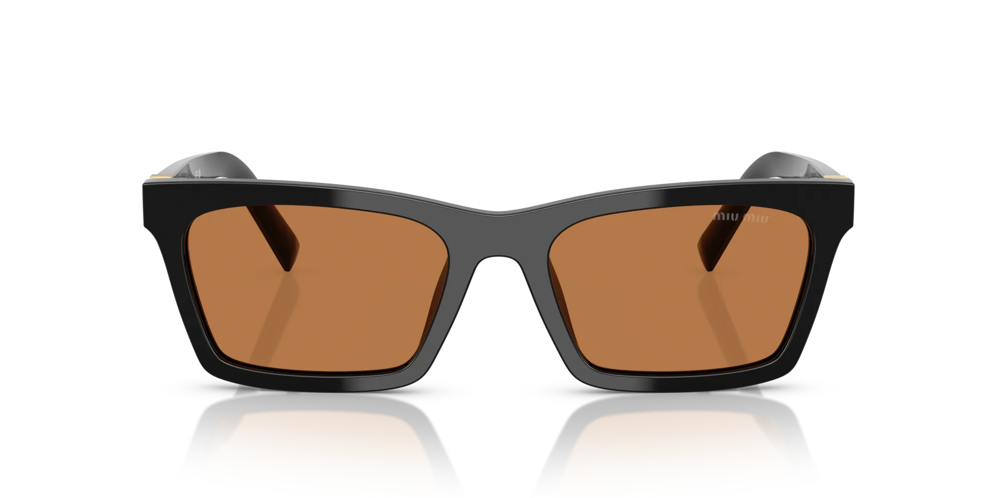 Miu Miu MU A05S 16K10I Occhiali da sole Acetato Nero Marrone Squadrata Normale - immagine 3