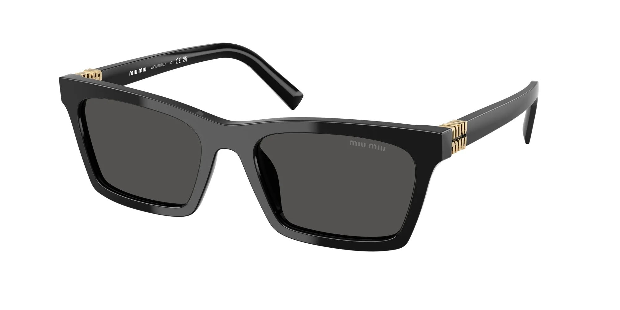 Miu Miu MU A05S 16K08Z Occhiali da sole Acetato Nero Grigio Squadrata Normale - immagine 1