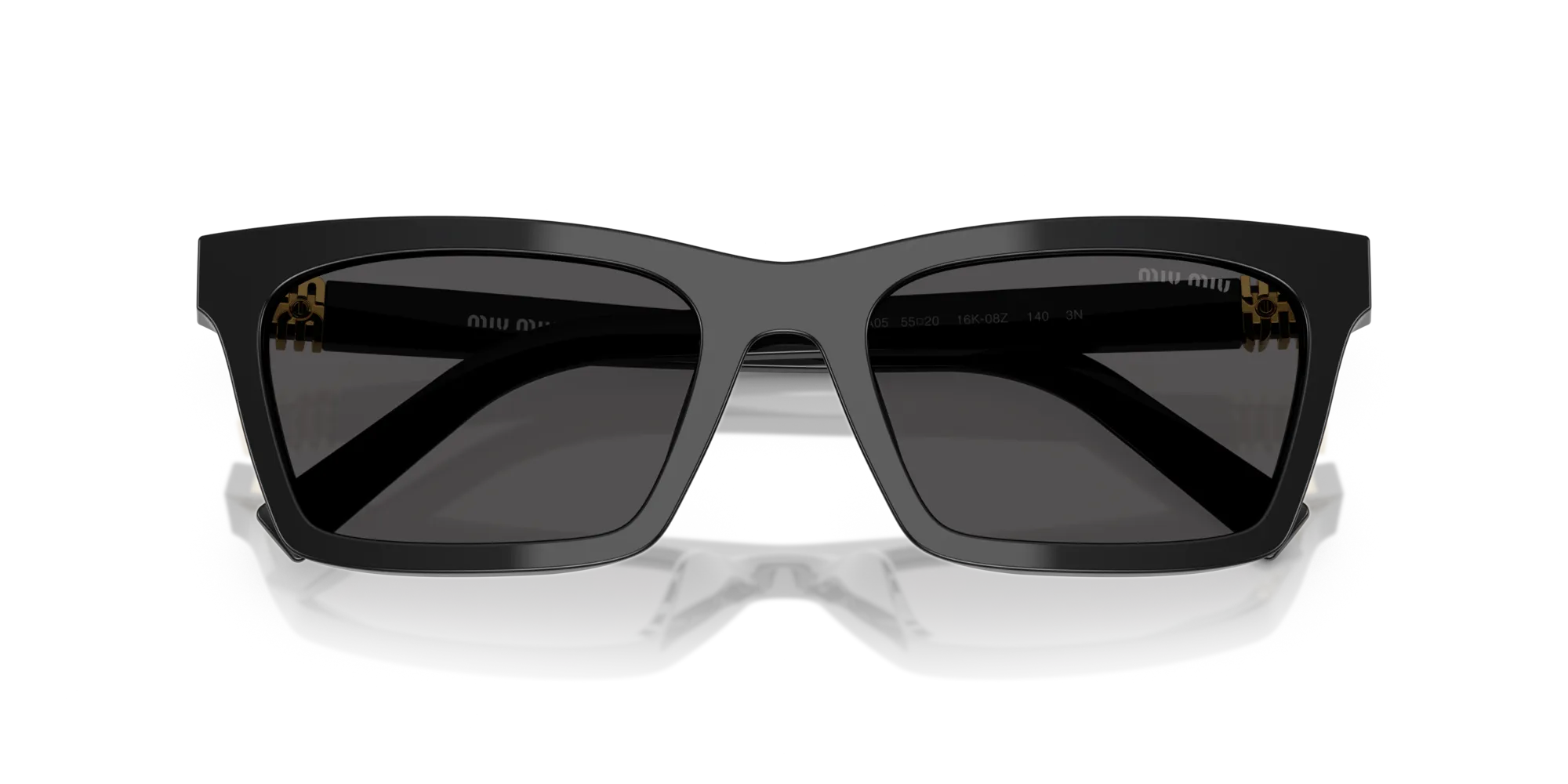 Miu Miu MU A05S 16K08Z Occhiali da sole Acetato Nero Grigio Squadrata Normale - immagine 2