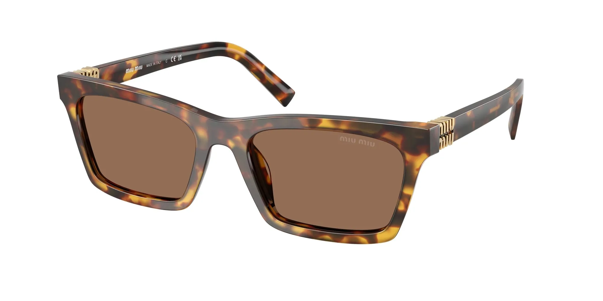 Miu Miu MU A05S 14L60M Occhiali da sole Acetato Tartaruga Marrone Squadrata Normale - immagine 1