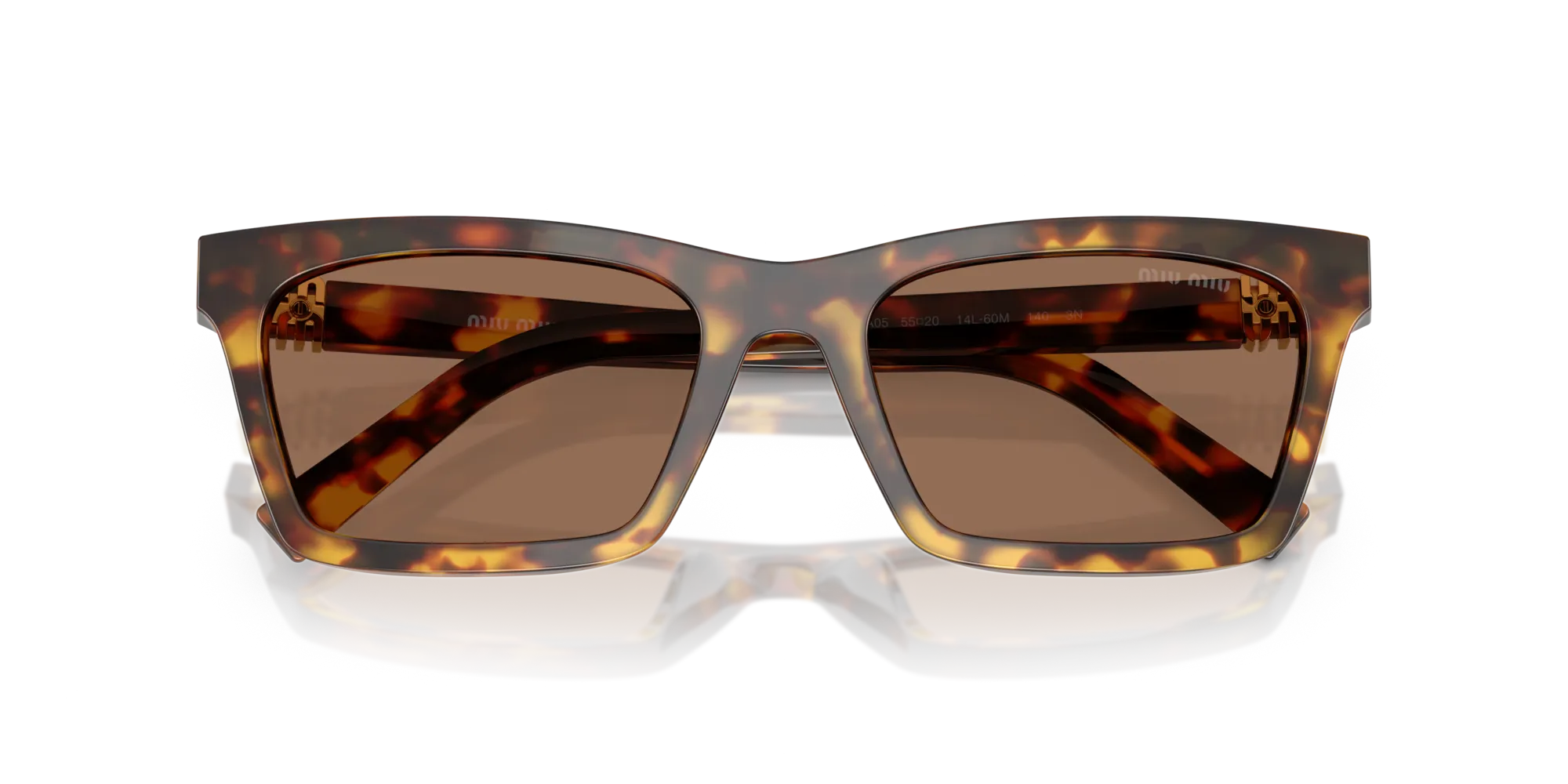 Miu Miu MU A05S 14L60M Occhiali da sole Acetato Tartaruga Marrone Squadrata Normale - immagine 2