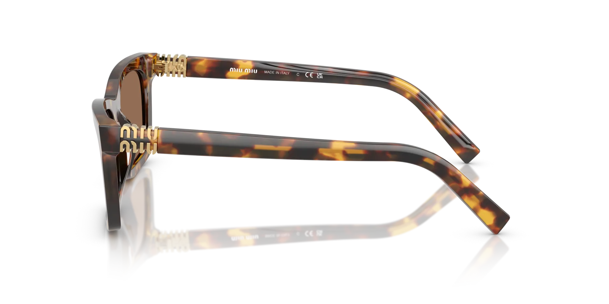 Miu Miu MU A05S 14L60M Occhiali da sole Acetato Tartaruga Marrone Squadrata Normale - immagine 4
