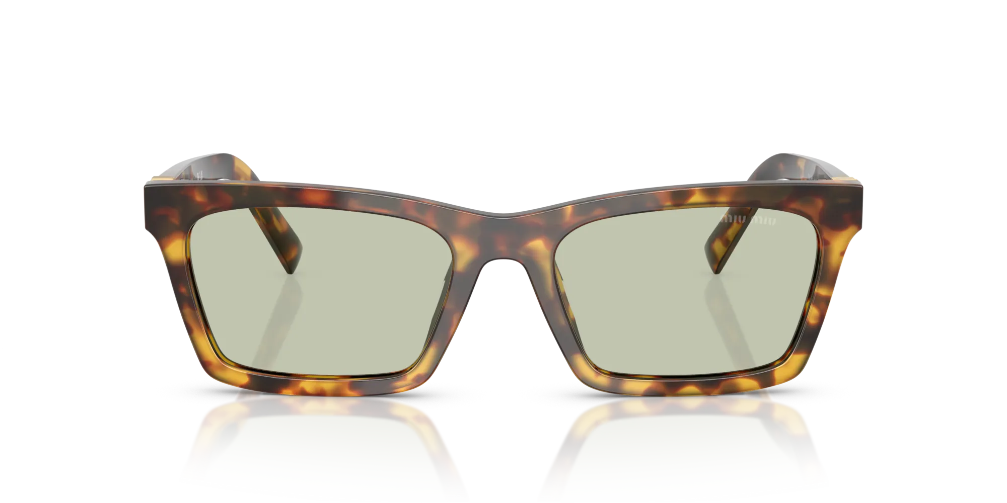 Miu Miu MU A05S 14L50O Occhiali da sole Acetato Tartaruga Verde Squadrata Normale - immagine 3