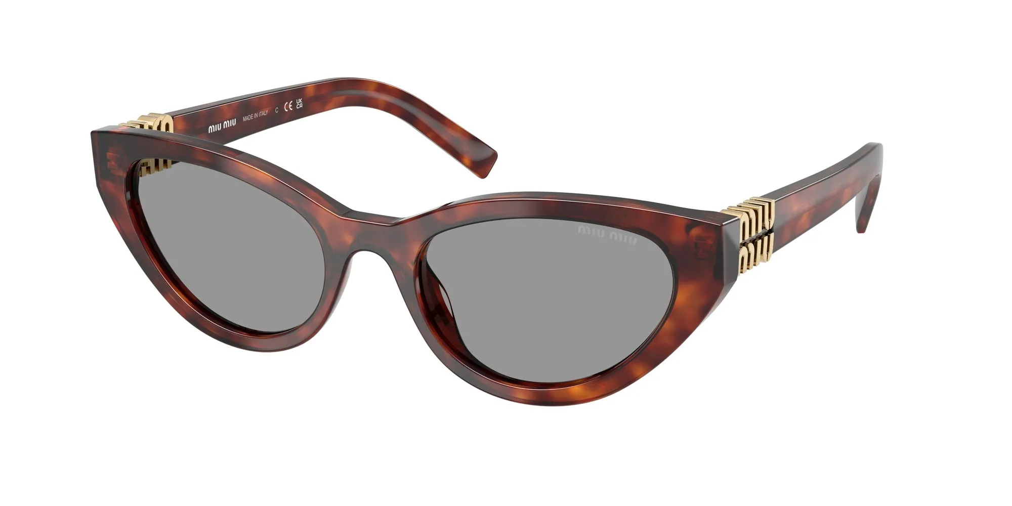Miu Miu MU A04S 21C40O Occhiali da sole Acetato Havana Grigio Farfalla Normale - immagine 1