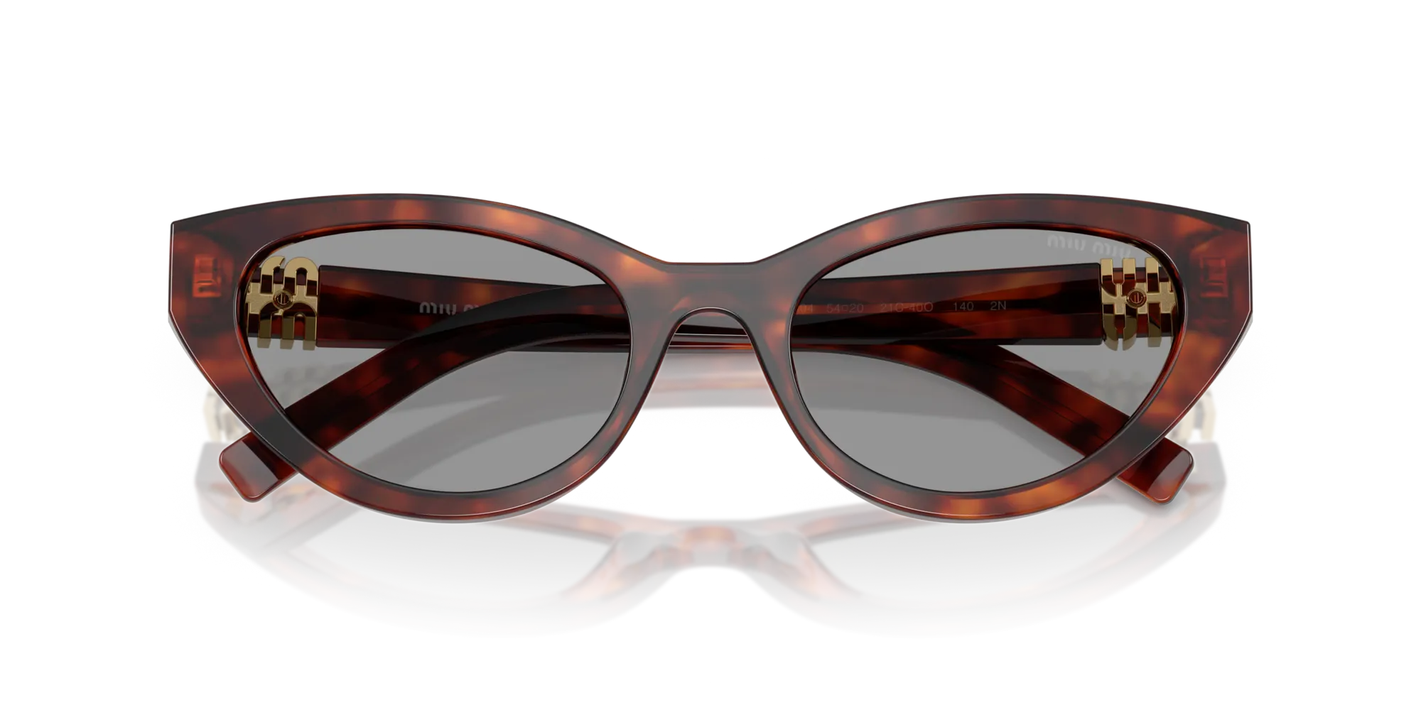 Miu Miu MU A04S 21C40O Occhiali da sole Acetato Havana Grigio Farfalla Normale - immagine 2