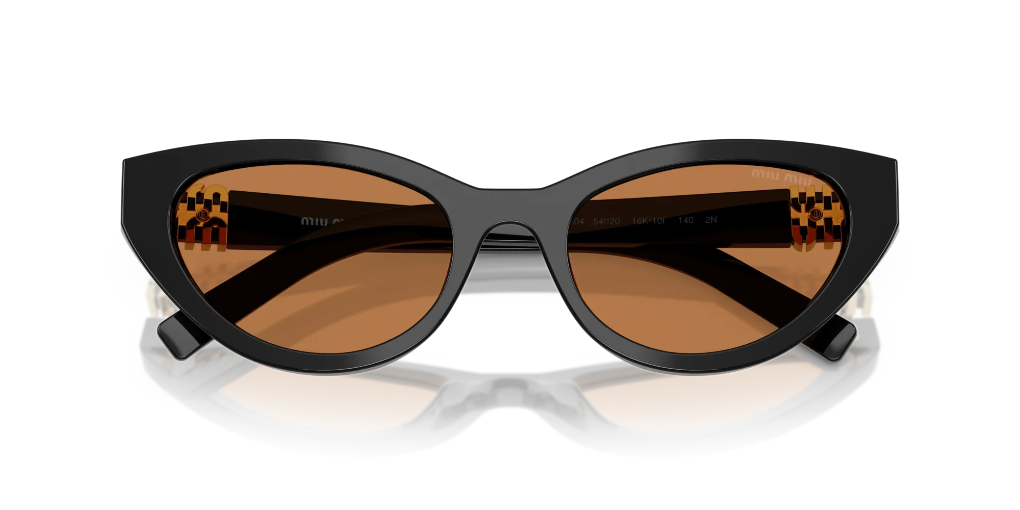 Miu Miu MU A04S 16K10I Occhiali da sole Acetato Nero Marrone Farfalla Normale - immagine 2
