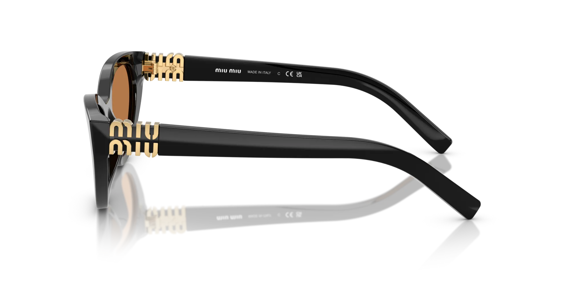 Miu Miu MU A04S 16K10I Occhiali da sole Acetato Nero Marrone Farfalla Normale - immagine 4