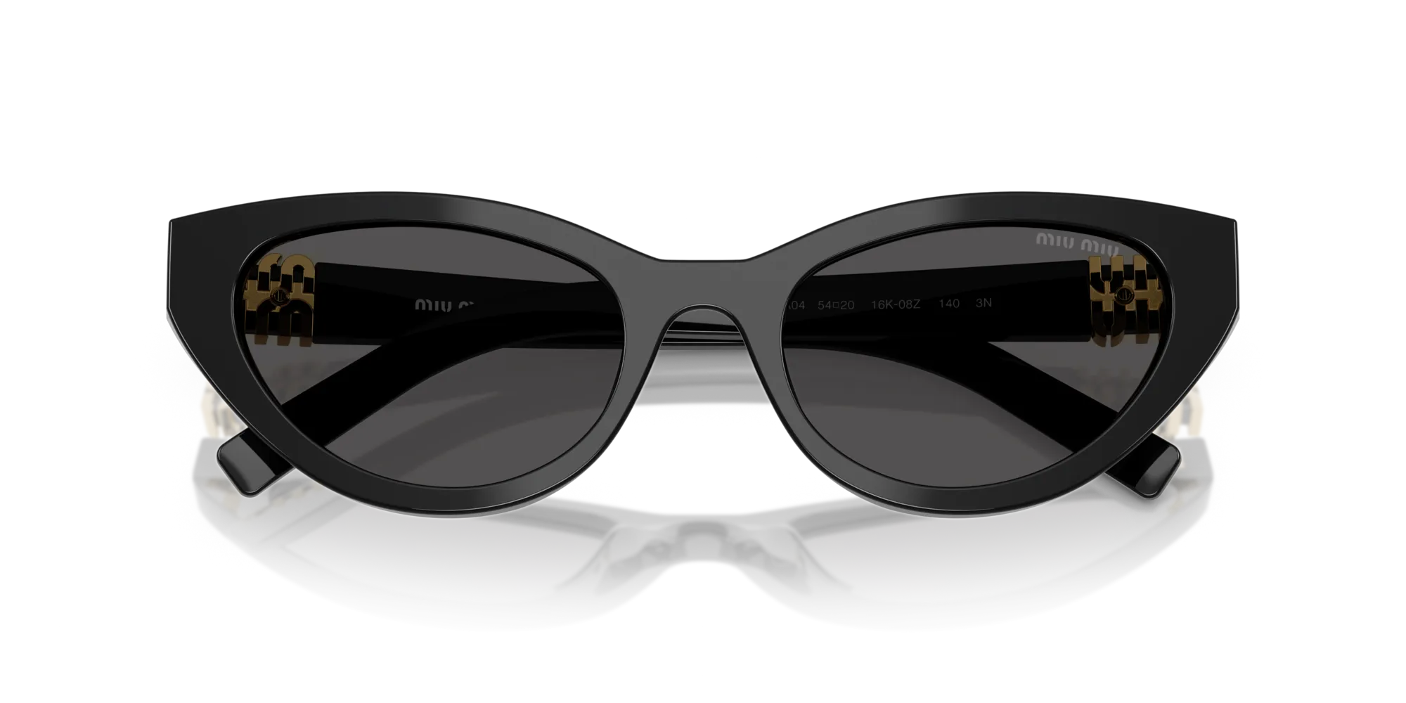 Miu Miu MU A04S 16K08Z Occhiali da sole Acetato Nero Grigio Farfalla Normale - immagine 2