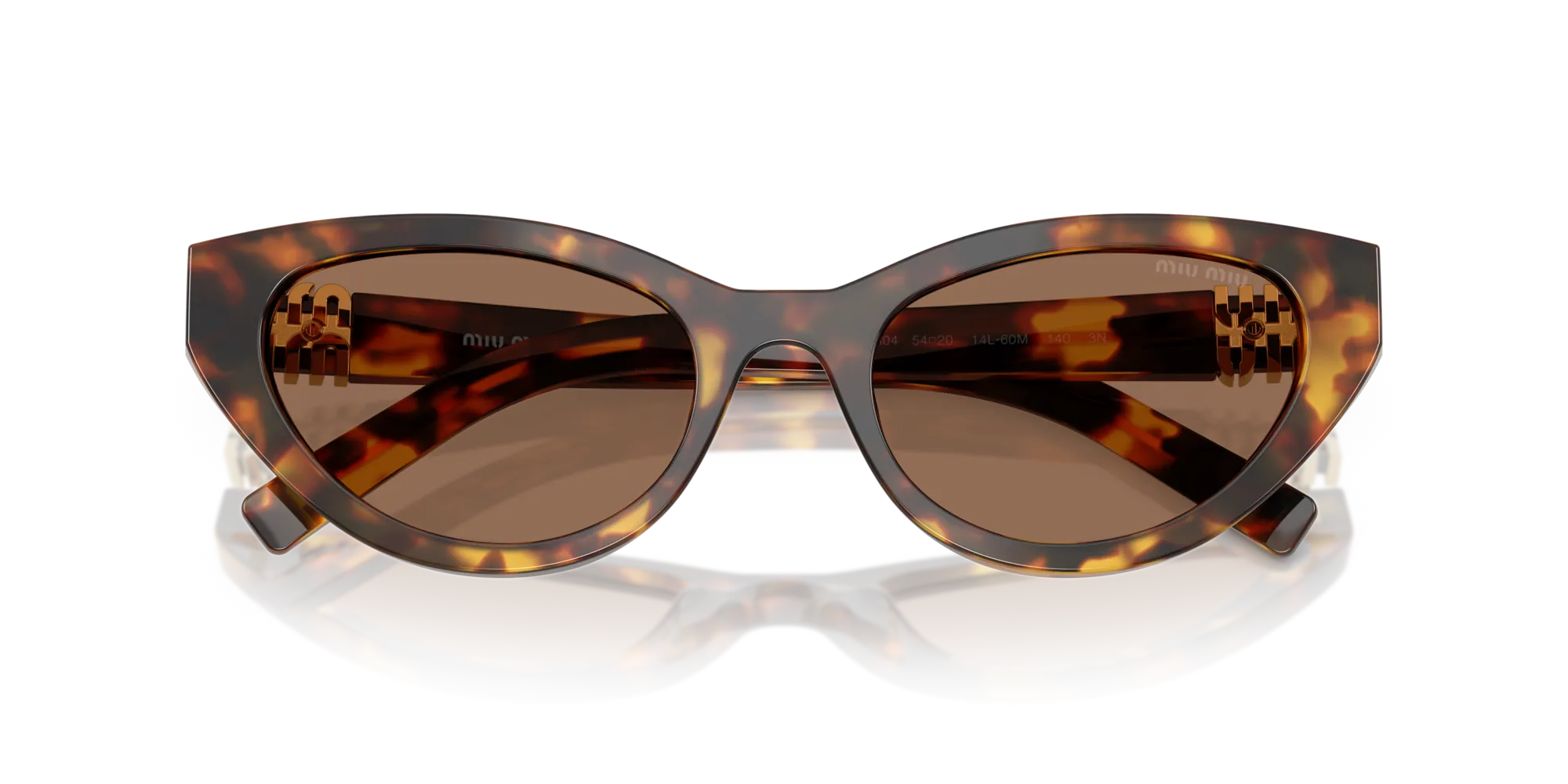 Miu Miu MU A04S 14L60M Occhiali da sole Acetato Tartaruga Marrone Farfalla Normale - immagine 2