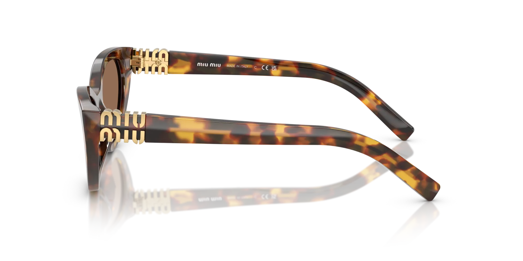 Miu Miu MU A04S 14L60M Occhiali da sole Acetato Tartaruga Marrone Farfalla Normale - immagine 4