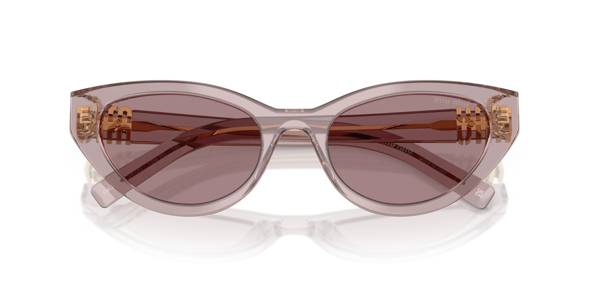 Miu Miu MU A04S 12W20I Occhiali da sole Acetato Viola Marrone Farfalla Normale - immagine 2