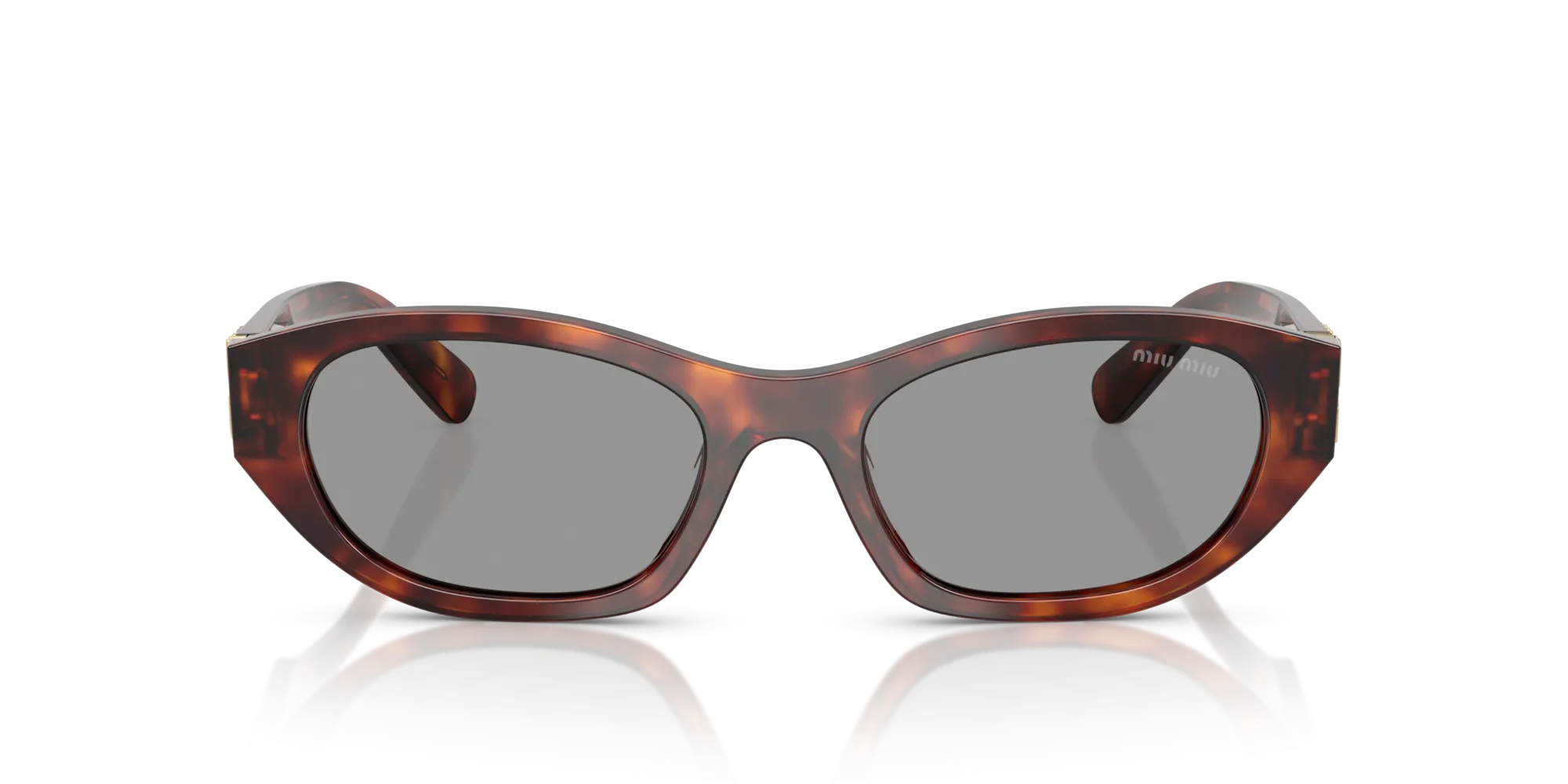 Miu Miu MU A03S 21C40O Occhiali da sole Acetato Havana Grigio Geometrica Normale - immagine 3