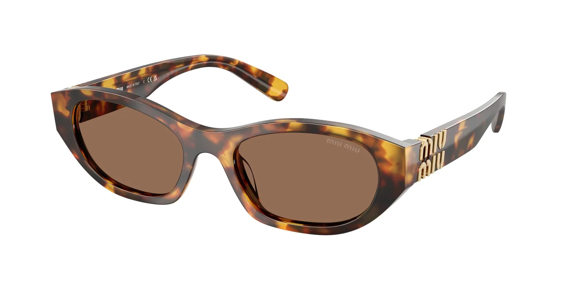 Miu Miu MU A03S 14L60M Occhiali da sole Acetato Tartaruga Marrone Geometrica Normale - immagine 1