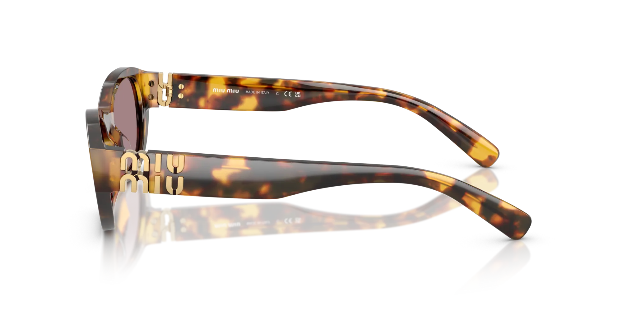 Miu Miu MU A03S 14L20I Occhiali da sole Acetato Tartaruga Marrone Geometrica Normale - immagine 4