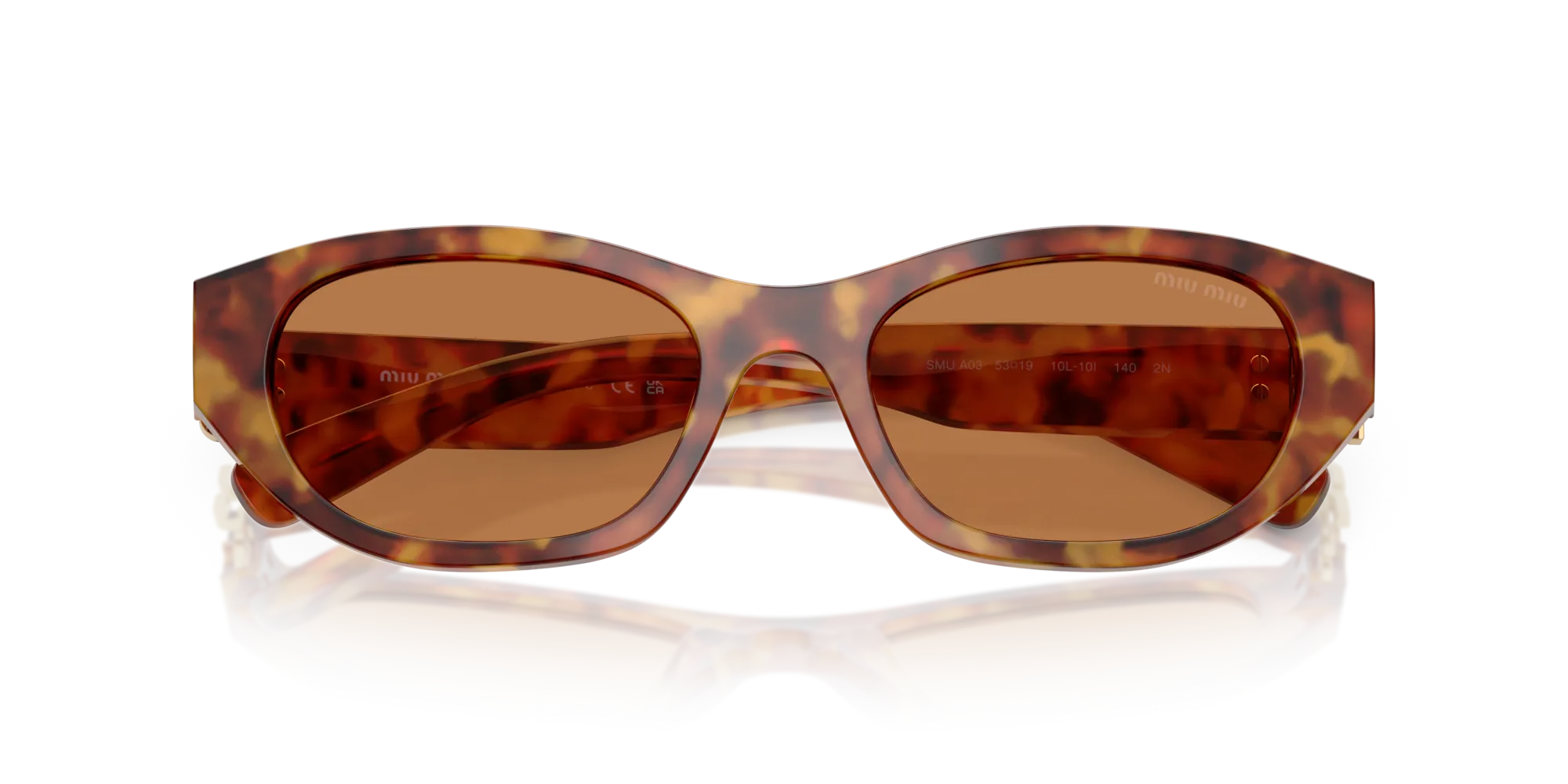 Miu Miu MU A03S 10L10I Occhiali da sole Acetato Marrone Marrone Geometrica Normale - immagine 2