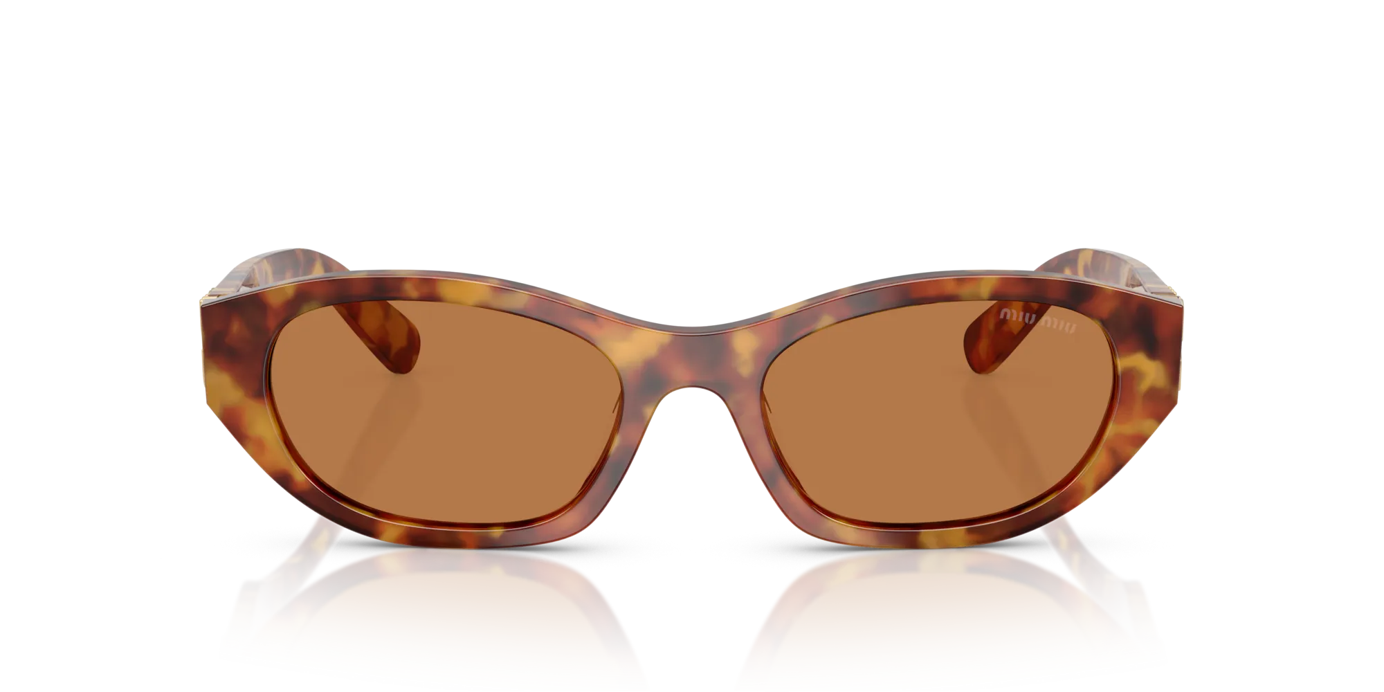 Miu Miu MU A03S 10L10I Occhiali da sole Acetato Marrone Marrone Geometrica Normale - immagine 3