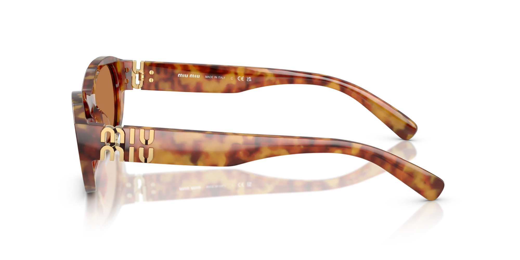 Miu Miu MU A03S 10L10I Occhiali da sole Acetato Marrone Marrone Geometrica Normale - immagine 4