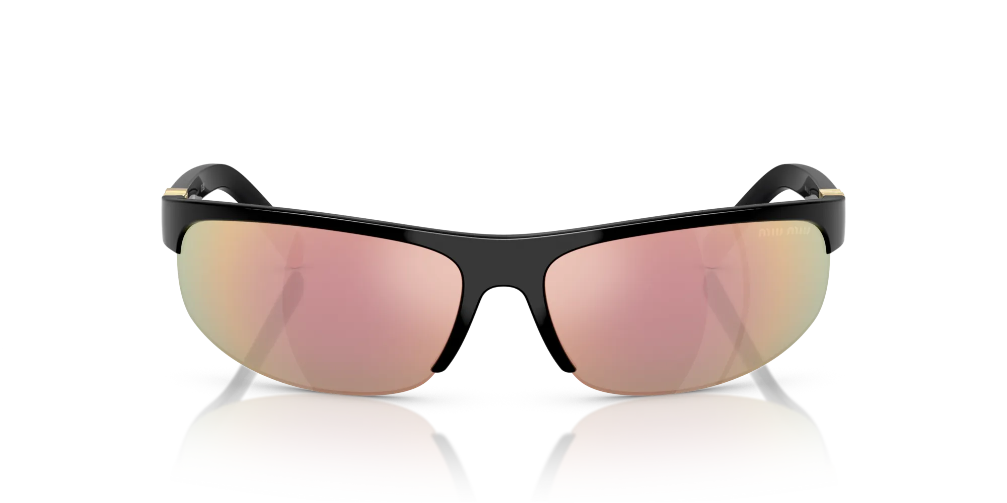 Miu Miu MU A02S 1AB90J Occhiali da sole Iniettato Nero Grigio Rotonda Normale - immagine 3