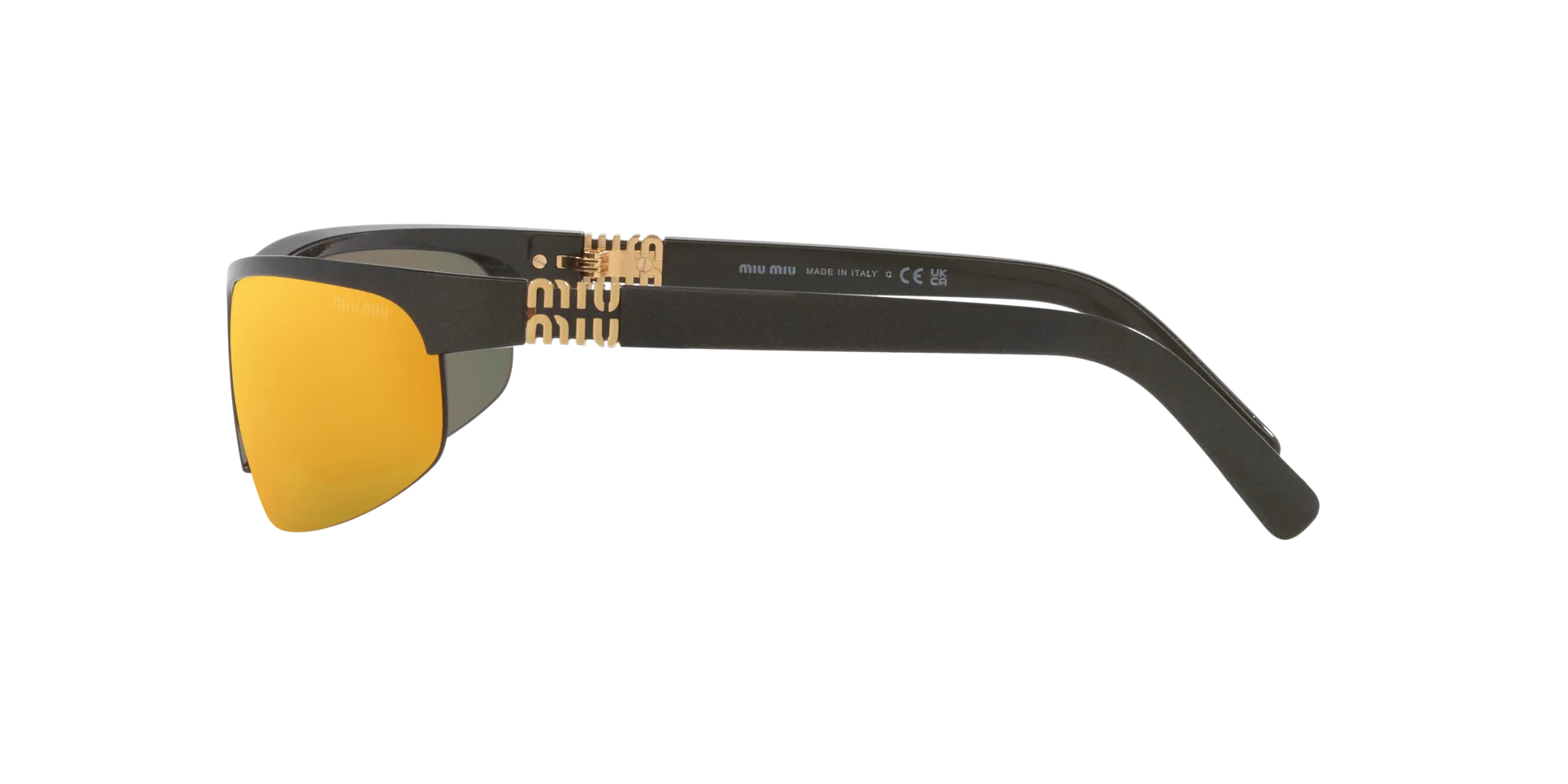 Miu Miu MU A02S 17Y5M0 Occhiali da sole Iniettato Verde Marrone Rotonda Specchiate - immagine 3