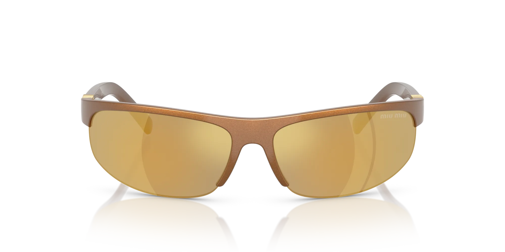 Miu Miu MU A02S 16Y8G1 Occhiali da sole Iniettato Marrone Marrone Rotonda Specchiate - immagine 3