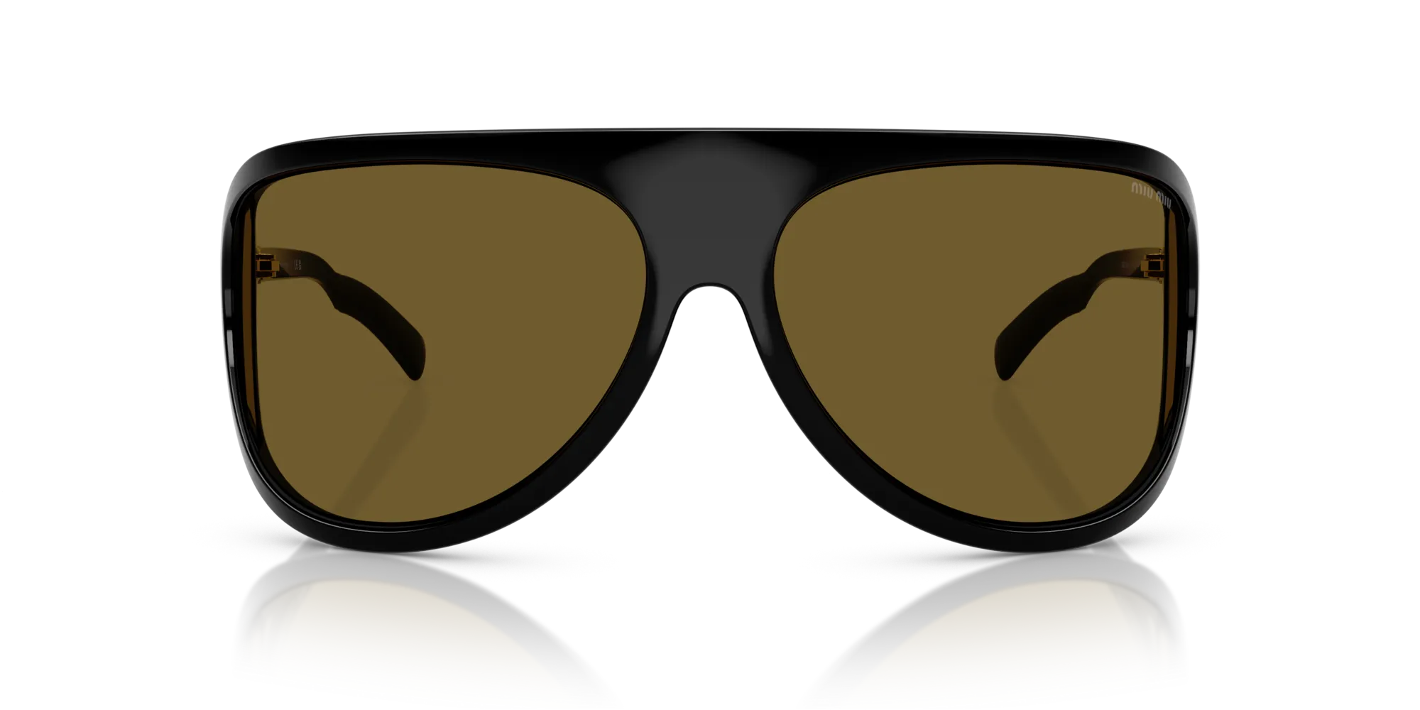 Miu Miu MU A01S 1AB01T Occhiali da sole Iniettato Nero Marrone Geometrica Normale - immagine 3