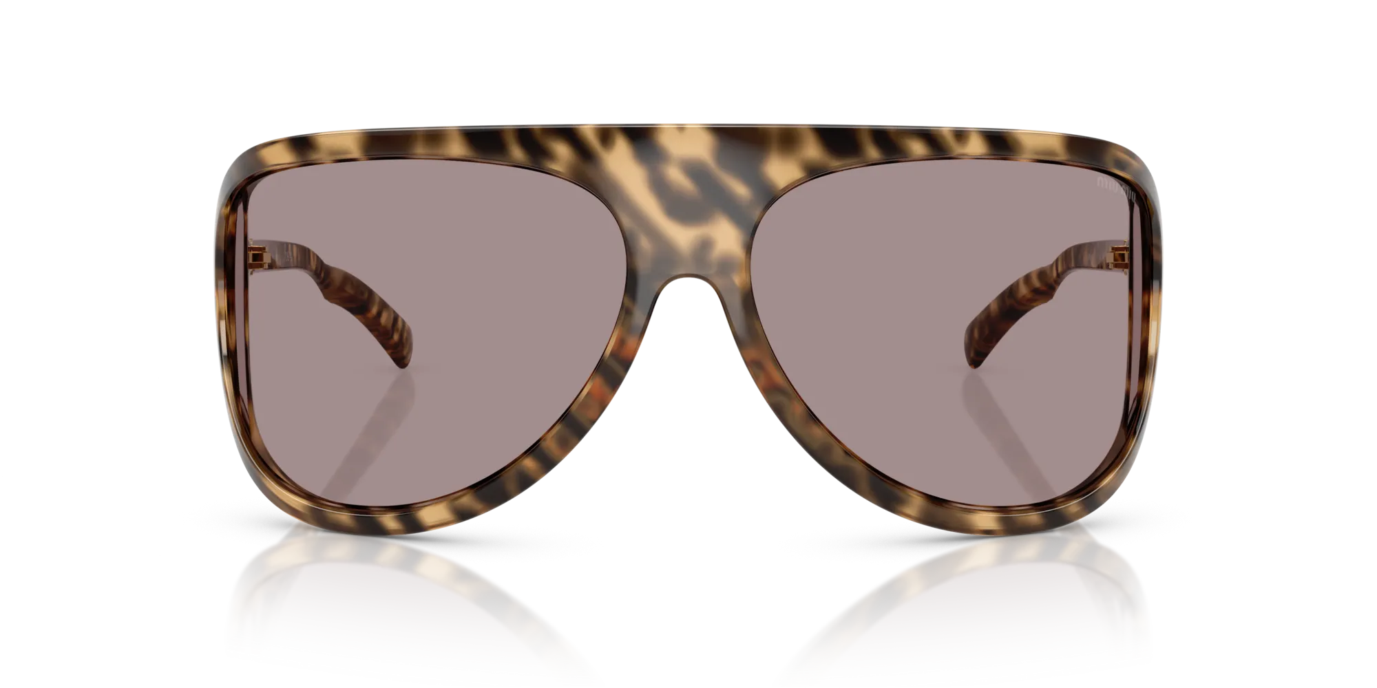 Miu Miu MU A01S 11Z06I Occhiali da sole Iniettato Tartaruga Marrone Geometrica Normale - immagine 3