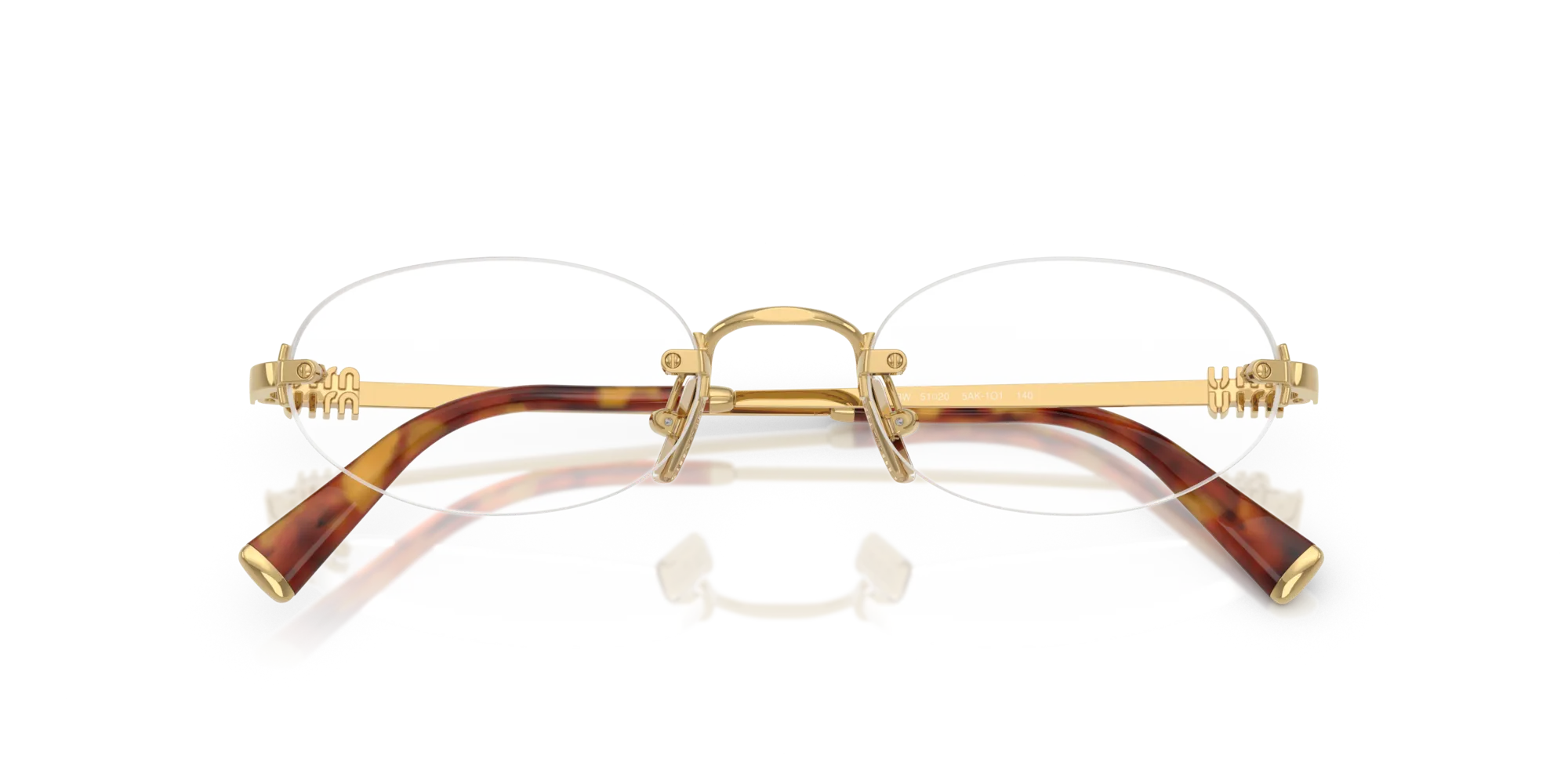 Miu Miu MU 53WV 5AK1O1 Montature da vista Metallo Oro Trasparente Rotonda Normale - immagine 2